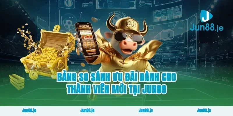 Bảng so sánh ưu đãi dành cho thành viên mới tại Jun88